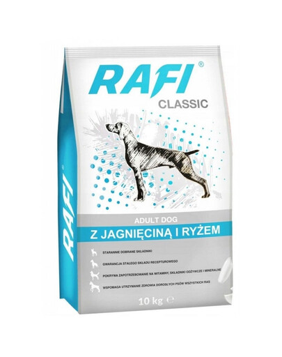 RAFI Classic Adult Dogs z jagnięciną i ryżem dla psów 10 kg