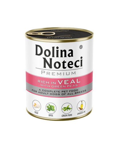 DOLINA NOTECI Premium Rich in Veal dla dorosłych psów z cielęciną i zielonym groszkiem 800 g