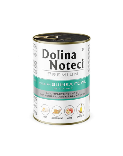 DOLINA NOTECI Premium Rich in Guinea fowl dla dorosłych psów z perliczką i jabłkiem 400 g