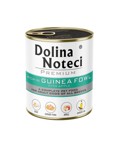 DOLINA NOTECI Premium Rich in Guinea fowl dla dorosłych psów z perliczką i jabłkiem 800 g