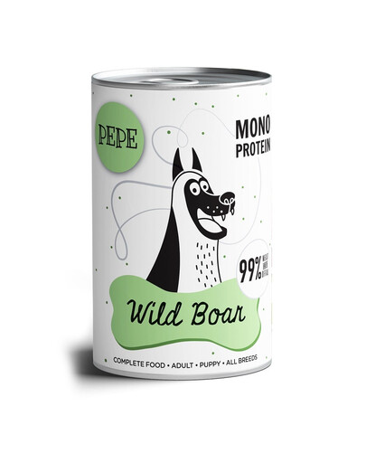 PAKA ZWIERZAKA PEPE Wild Boar 800 g monoproteinowa karma z dziczyzną