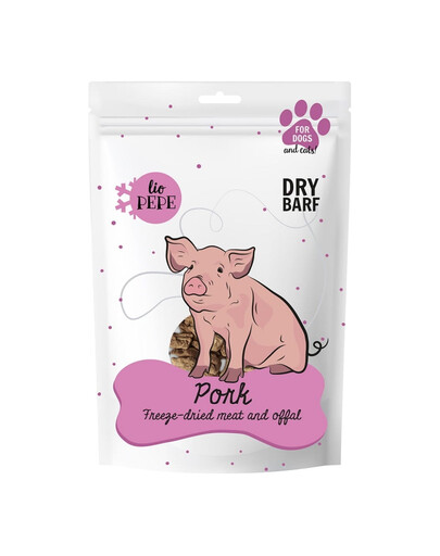 PAKA ZWIERZAKA PEPE Freeze-dried meat Wieprzowe serca 60 g liofilizowane mięso dla psów i kotów