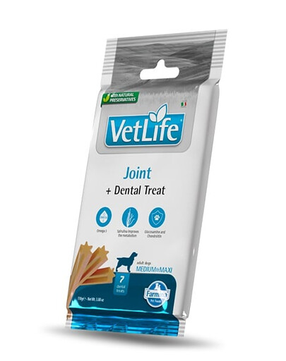 FARMINA Vet Life Dental Treat Joint Adult Medium/Maxi Dog dentystyczny przysmak dla psów średnich i dużych ras 100 g (7 szt)
