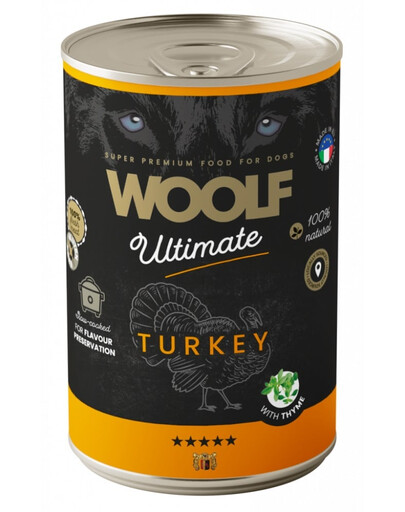 WOOLF Ultimate Turkey wilgotna karma dla psów z indykiem i tymiankiem 400g