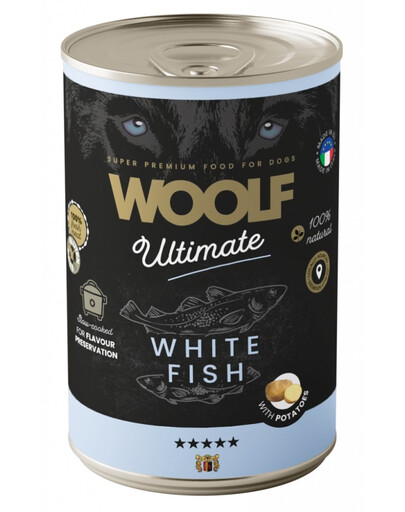 WOOLF Ultimate  White Fish wilgotna karma dla psów z rybami i ziemniakami 400g