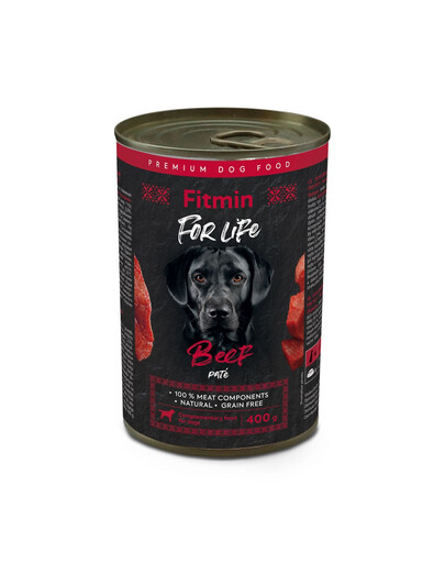 Fitmin For Life dog beef 400g - mokra karma dla psów dorosłych, wołowina, 400g