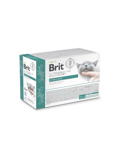 BRIT Veterinary Diet Cat Gluten and Grain Free Sterilised with Salmon in Gravy 12x85g