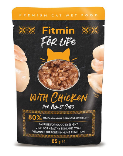 Fitmin For Life Adult Chicken - mokra karma dla dorosłych kotów kurczak 85 g