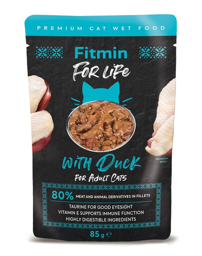 Fitmin Cat Pouch Adult Duck 85 g - mokra karma dla dorosłych kotów kaczka 85g