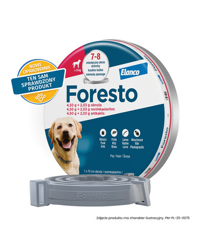 FORESTO Obroża dla psa przeciw kleszczom i pchłom powyżej 8 kg
