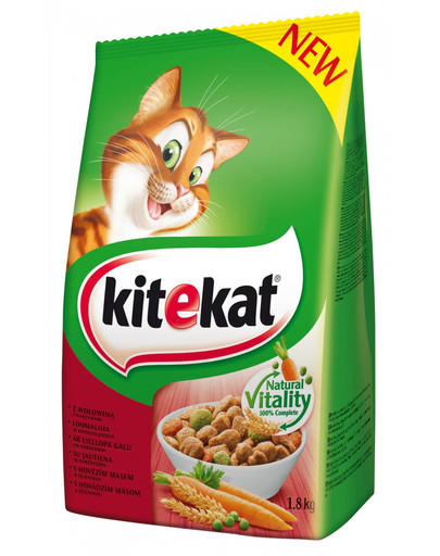 KITEKAT Wołowina i warzywa - karma dla kotów 1.8 kg x6