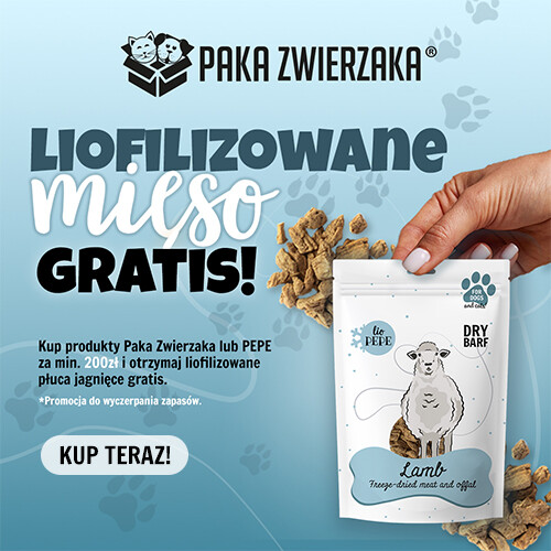 Promocja PAKA ZWIERZAKA zrób zakupy za min. 200 zł i otrzymaj liofilizowane płuca jagnięce GRATIS
