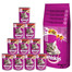 WHISKAS Adult zestaw 14kg z wołowiną i warzywami + mokra karma 24x400g