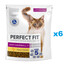 PERFECT FIT (Hairball 1+) 6x750 g Bogaty w kurczaka - odkłaczająca sucha karma dla kota