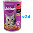 WHISKAS Adult puszka 24x400g - mokra karma dla dorosłych kotów z wołowiną w sosie