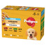 PEDIGREE Junior Wybór Smaków z ryżem saszetki 12x100 g mokra karma pełnoporcjowa dla szczeniąt, kawałki z mieszanką wołowiny i wątróbki i ryżem, z kurczakiem i ryżem, z mieszanką jagnięciny i wątróbki i ryżem, z drobiem i ryżem, w galaretce