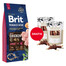 BRIT Premium By Nature Junior Large L Chicken 15 kg + WOOLF Chicken And Rawhide Twister 2 x 100g GRATIS