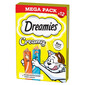 DREAMIES Creamy MEGA PACK z kurczakiem i z łososiem 12x10 g karma uzupełniająca dla kotów