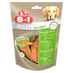 8in1 Fillets Pro Digest Chicken Snack 80 g - przysmak dla psów filety z kurczaka na lepsze trawienie 80g
