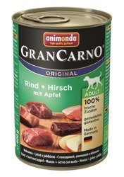 Animonda Grancarno Adult Rind + Hirsch Mit Apfel 400 g - mokra karma dla psów dorosłych wołowina jeleń, jabłko 400g