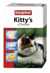 Beaphar Kitty' s Taurine/Biotine/ Protein/ Cheese 180 szt -  witaminowy przysmak dla kotów z tauryną, biotyną, proteinami i serem 180szt