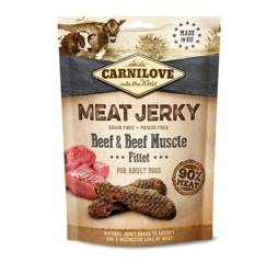 Carnilove jerky beef & beef muscle fillet 100g - bezzbożowy przysmak dla psów dorosłych, 100g