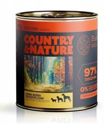 Country&Nature Dziczyzna 97% z żurawiną 410g - pełnoporcjowa mokra karma dla dorosłych psów wszystkich ras, 410 g