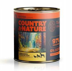 Country&Nature Dziczyzna 97% z żurawiną 850g - pełnoporcjowa mokra karma dla dorosłych psów wszystkich ras, 850 g