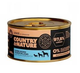 Country&Nature Łosoś 97% ze szpinakiem i koprem 410g - mokra karma dla psów dorosłych, 410g