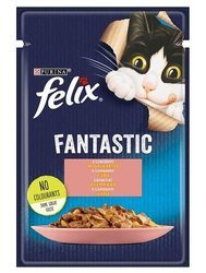 FELIX Fantastic Łosoś 85g - pełnowartościowa mokra karma dla kotów dorosłych