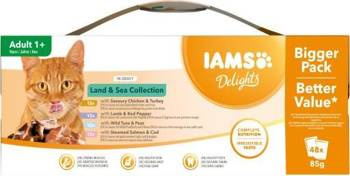IAMS Delights Adult All Breeds Land&Sea In Gravy 48 X 85 g