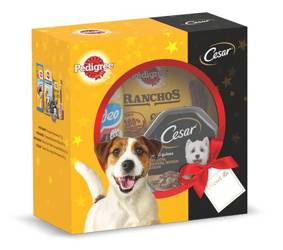 Mixcase CESAR PEDIGREE prezent dla psa - świąteczny zestaw karma i przysmaki dla psa