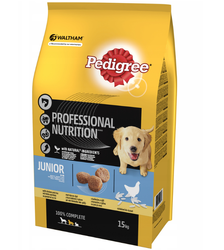 PEDIGREE Junior 15 kg (średnie rasy) - sucha karma dla psów z kurczakiem i ryżem 15kg!