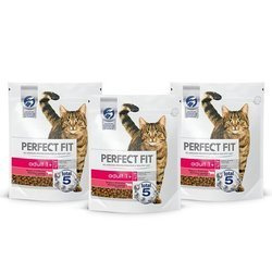 PERFECT FIT (Adult 1+) Bogaty w wołowinę - sucha karma dla kotów dorosłych 3 x 750g