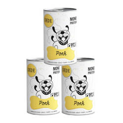 Paka Zwierzaka PEPE, Wieprzowina - bezzbożowa mokra karma dla psów 3 x 400 g ZESTAW