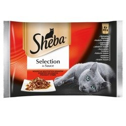 Sheba Selection in Sauce 4 x 85 g - mokra karma dla kotów soczyste smaki 4x85g