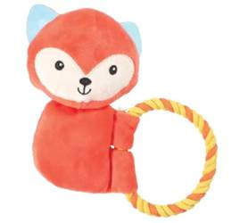 Zabawka pluszowa MAXOU ze sznurkiem kol. Pomarańczowy - pluszak dla psa