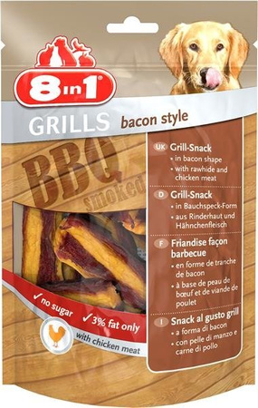 8in1 Grills Bacon Style 80 g - przysmak grillowy dla psów grillowany bekon 80g