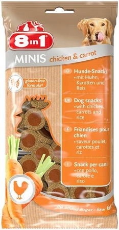 8in1 Minis Chicken & Carrot 100 g - przysmak dla psów kurczak i marchewka 100g
