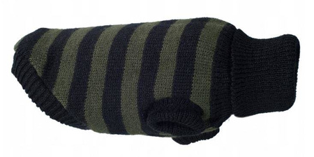 Amiplay Sweterek dla psa Glasgow 23 cm Paski khaki-czarne