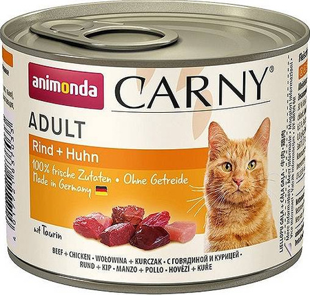 Animonda Carny Adult Rind + Huhn 200 g - mokra karma dla dorosłych kotów wołowina z kurczakiem 200g