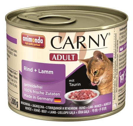 Animonda Carny Adult Rind+ Lamm 200 g - mokra karma dla dorosłych kotów wołowina z jagnięciną 200g