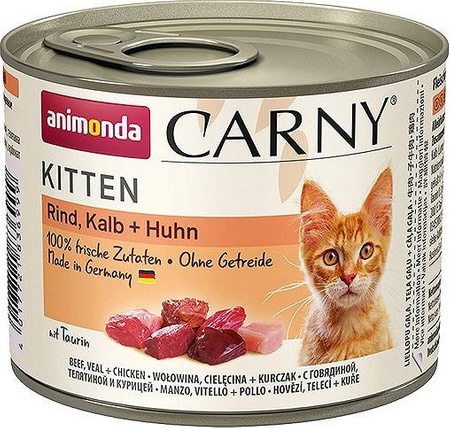 Animonda Carny Kitten mit Kalb + Huhn 200 g - mokra karma dla kociąt cięlecina z kurczakiem 200g