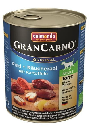Animonda Grancarno Adult Rind + Raucheraal Mit Kartoffeln 800 g - mokra karma dla psów dorosłych wołowina i węgorz wędzony z ziemniakami 800g