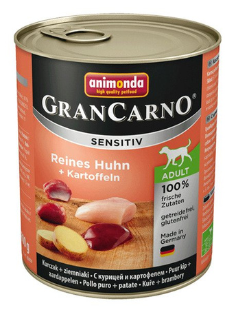 Animonda Grancarno Sensitiv Reines Huhn + Kartoffeln 800 g - mokra karma dla psów kurczak i ziemniaki 800g