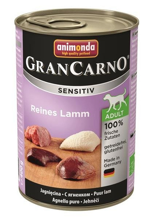 Animonda Grancarno Sensitiv Reines Rind 400 g - mokra karma dla psów jagnięcina 400g