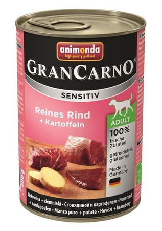 Animonda Grancarno Sensitiv Reines Rind + Kartoffeln 400 g - mokra karma dla psów wołowina i ziemniaki 400g