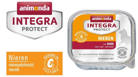 Animonda Integra Protect Nieren mit Rind 100 g - mokra karma dla kotów z niewydolnością nerek o smaku wołowiny 100g