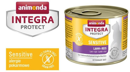 Animonda Integra Protect Sensitive Lamm + Reis 200 g - mokra karma dla kotów z wrażliwym ukladem pokarmowym jagnięcina z ryżem 200g
