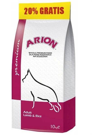 Arion Premium Lamb rice 10kg + 2 - Sucha karma dla psów dorosłych wszystkich ras.